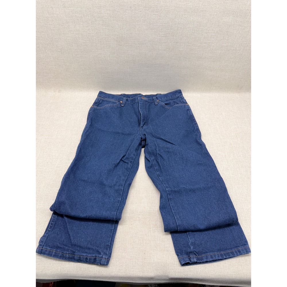 Wrangler Cowboy Cut Jeans Mens 34x32 Blue Original Fit Straight Leg Denim 936PWD